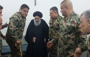 دیدار مجروحان ارتش عراق و آیت‌الله سید علی سیستانی