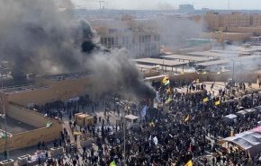 فیلم| محبوس شدن نظامیان آمریکایی در سفارت این کشور در بغداد