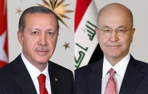 گفت‌وگوی تلفنی «اردوغان» با رئیس‌جمهور عراق همزمان با تشییع پیکر شهدا در بغداد