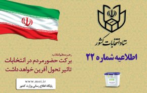 اطلاعیه شماره ۲۲ ستاد انتخابات کشور ، با نصب اپلیکیشن نزدیکترین شعبه را بیابید