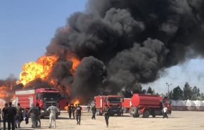 فیلم | آتش‌سوزی در یک پالایشگاه نفت در شمال عراق
