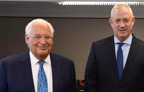 دیدار وزیر جنگ رژیم صهیونیستی با سفیر آمریکا در فلسطین اشغالی