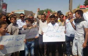 تظاهرات علیه اشغالگری آمریکا در قامشلی سوریه
