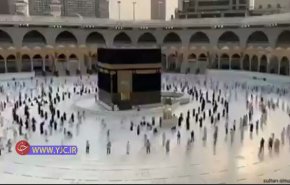 تایم لپسی زیبا از طواف وداع زائران بیت الله‌الحرام با رعایت فاصله اجتماعی