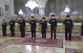 عزاداری خادمین حرم امام رضا علیه‌السلام در صبح اربعین حسینی + فیلم