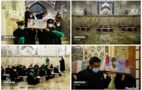 طواف شهدای خان طومان در حرم رضوی 