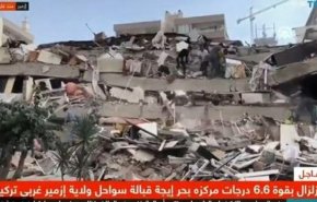 فیلم| بندر ازمیر ترکیه پس از زلزله ۷ ریشتری 
