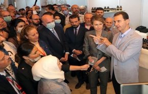 حضور بشار اسد در نمایشگاه تولیدات داخلی دمشق