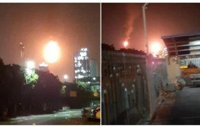 آتش‌سوزی در پالایشگاه‌ نفتی بندر حیفا در فلسطین اشغالی
