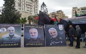خشم صهیونیست ها از برافراشتن تصویر شهید سلیمانی در غزه