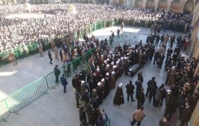 پیکرآیت الله مصباح یزدی در حرم حضرت معصومه(س) آرام گرفت