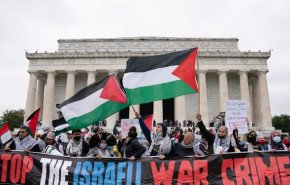 تظاهرات حامیان فلسطین در واشنگتن؛ «کمک مالی به اسرائیل متوقف شود»+عکس