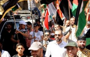راه پیمایی در ریف دمشق سوریه درحمایت از اسرای فلسطینی