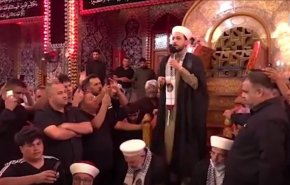 فریاد «مرگ بر اسرائیل» علمای مسجدالاقصی در حرم امام حسین(ع) + فیلم
