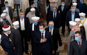 حضور بشار اسد در مراسم جشن ولادت نبی اکرم(ص) در دمشق