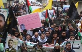 تظاهرات فلسطینیان در کرانه باختری به نشانه همبستگی با اسرا