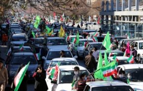 تصاویر هوایی از راهپیمایی خودرویی در تهران + فیلم