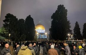حضور صدها فلسطینی در مسجدالاقصی به دنبال فراخوان حمایت از این مکان مقدس