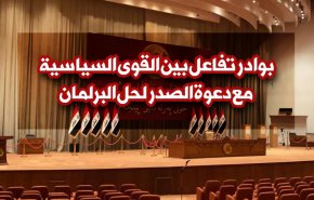 انفوغرافیک.. بوادر تفاعل بين القوى السياسية مع دعوة الصدر الى حل البرلمان