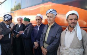 اولین کاروان از علما و روحانیون اهل سنت جهت حرکت به سمت کربلا وارد مرز باشماق شدند+فیلم