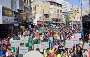 راه پیمایی گسترده اردنی ها در حمایت از مقاومت فلسطینی در کرانه باختری 