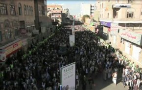 راهپیمایی در صنعا با شعار 