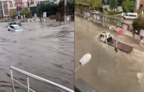 وقوع سیل و آتش‌سوزی در استانبول ترکیه