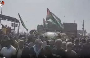 تشییع شهید دفاع از غزه در سوریه