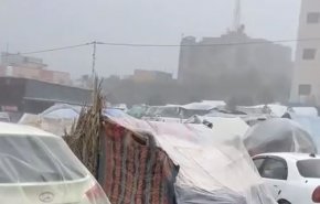وضعیت بغرنج آوارگان غزه در جنوب این منطقه در برف و سرمای زمستان+ ویدیو