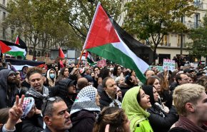 الشارع الفرنسي يهتف من اجل ايقاف المجازر في فلسطين +فيديو