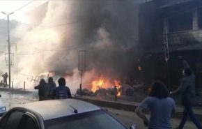 شاهد.. شهداء وجرحى جراء انفجار سيارة مفخخة في مدينة أعزاز
