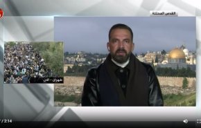 هزاران نمازگزار فلسطینی نماز عید فطر را در مسجد الاقصی برگزار کردند+فیلم
