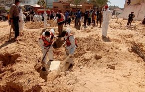 كشف پیکر 50 شهید در محوطه بیمارستان الناصر در خان یونس
