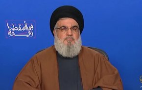 سيد حسن نصرالله در تکریم شهید سید مصطفی بدرالدین سخنرانی می کند