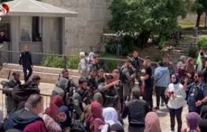 جلوگیری اشغالگران از ورود نمازگزاران فلسطینی به قدس اشغالی