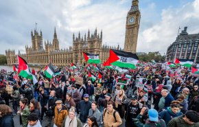 لندن بار دیگر صحنه تظاهرات حامیان فلسطین شد
