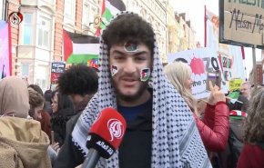 فریاد عدالت خواهی برای ملت فلسطین از قلب لندن + فیلم