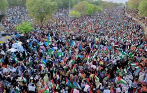 تظاهرات بزرگ حامیان فلسطین در پایتخت پاکستان + فیلم