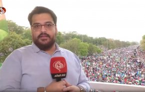 گزارش العالم از راهپیمایی گسترده در پاکستان با شعار لبيك يا الاقصی+فیلم
