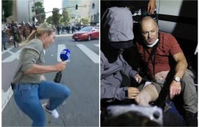 ببینید برخورد وحشیانه پلیس آمریکا  را با خبرنگاران در جریان پوشش اعتراضات لس‌آنجلس
