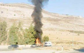 هدف قرار گرفتن خودرو در اثر حمله پهپادی اسرائیلی به جنوب لبنان + فیلم