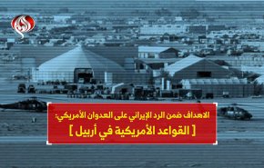 الاهداف ضمن الرد الإيراني على العدوان الأمريكي (القواعد الأمريكية في أربيل)