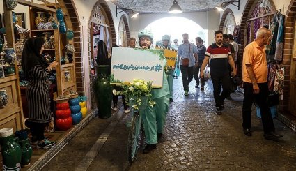 کاروان دوچرخه سواری کمپین از خودمان شروع کنیم در بازار تهران