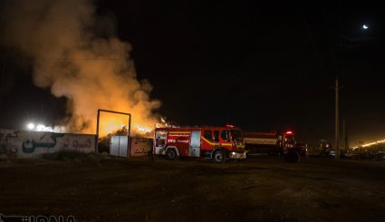  آتش سوزی در انبار یونجه اراک