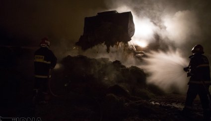  آتش سوزی در انبار یونجه اراک