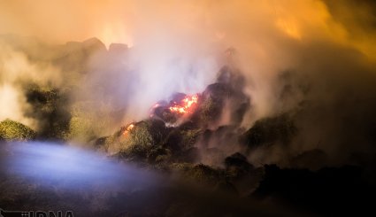  آتش سوزی در انبار یونجه اراک