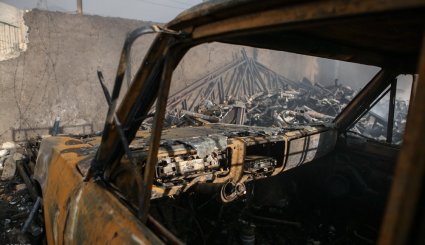 آتش سوزی در چند انبار کالا در خیابان فدائیان اسلام
