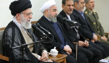 دیدار رئیس جمهوری و اعضای هیات دولت با مقام معظم رهبری