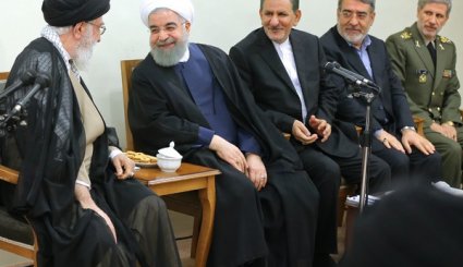 دیدار رئیس جمهوری و اعضای هیات دولت با مقام معظم رهبری