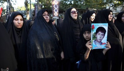 تشییع پیکر دو شهید گمنام در شاندیز - مشهد